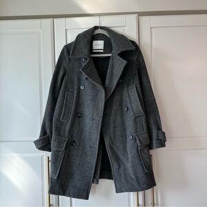 Aritzia Community Grey Wool Pea Coat